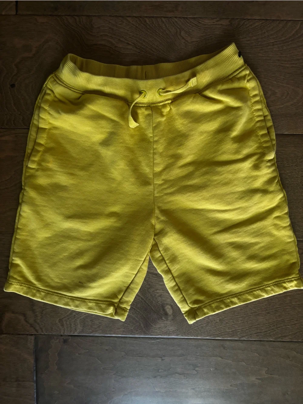 Hanna Andersson Yellow Knit Drawstring Kids Shorts